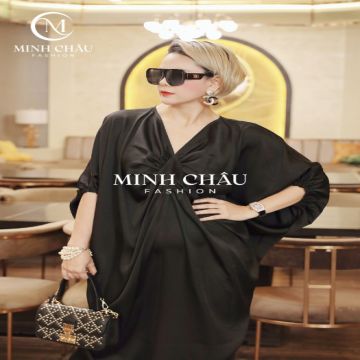 Đầm thiết kế xếp ngực màu đen