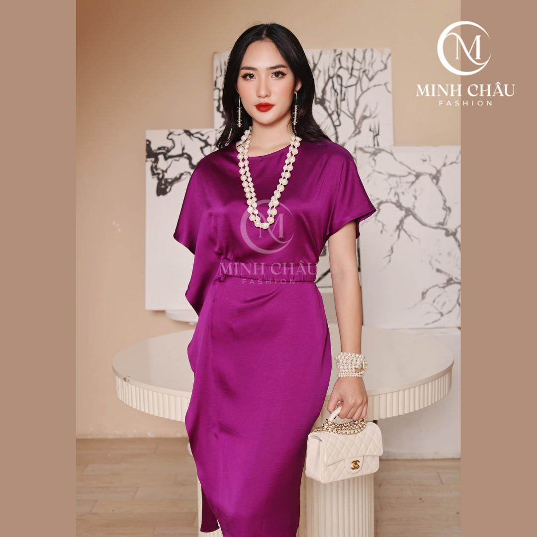 Đầm thiết kế phu nhân màu tím